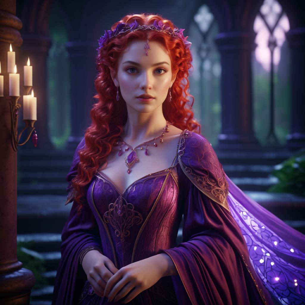 Cinematic Portrait of a Red-Haired Elf