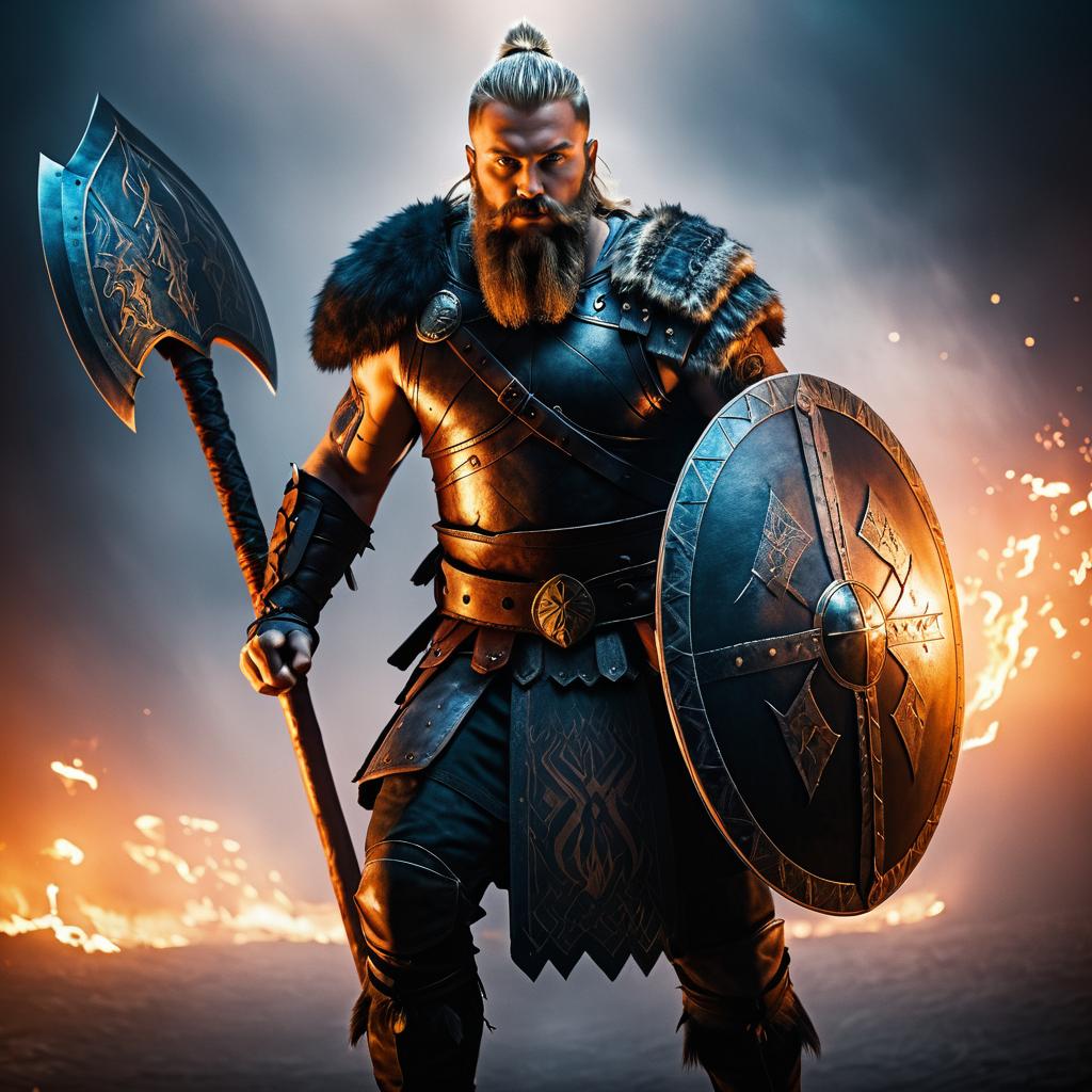 Fierce Viking Warrior in Cinematic Style