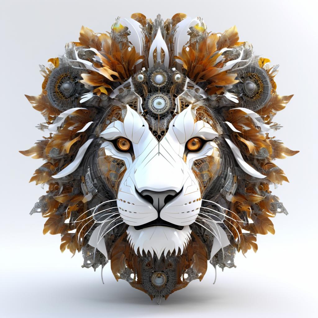 Majestic Cyborg Lion in 3D Detail