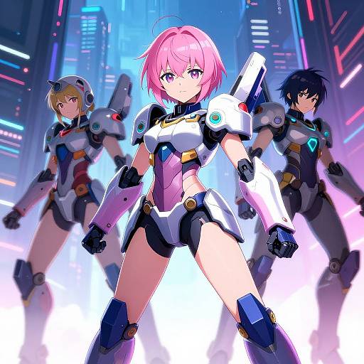 Mecha Anime Girl Leading Pilots