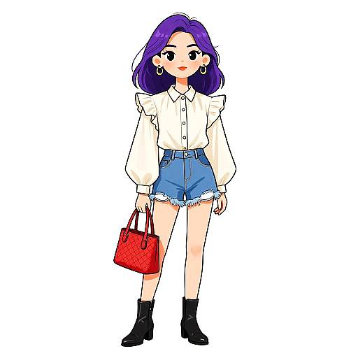 Chic Woman in Casual Elegant Outfit