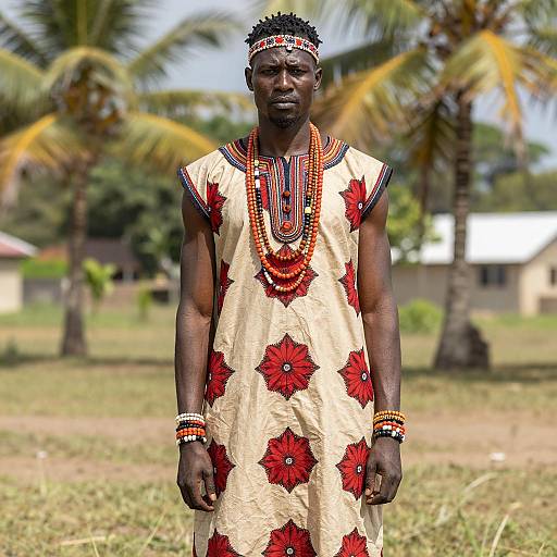 Man in Traditional African Clothing Outdoors