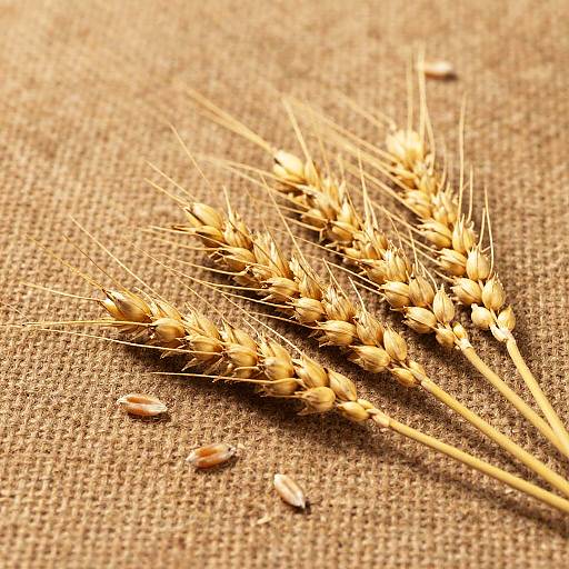 Golden Wheat Stalks on Burlap