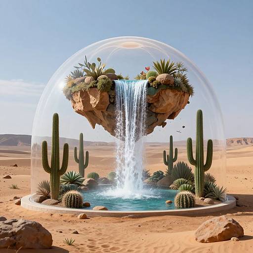 Ethereal Oasis in Desert Dome