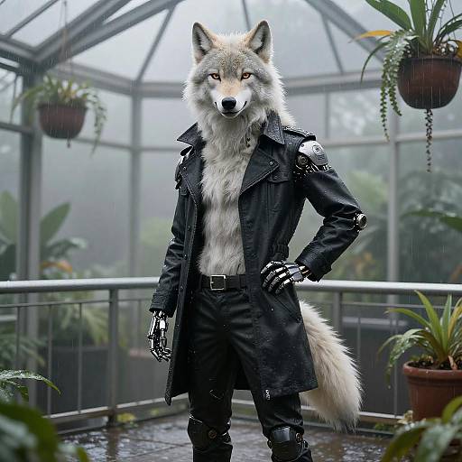 Cybernetic Coywolf in Trench Coat