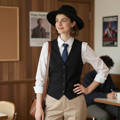 Chic Woman in Stylish Casual Outfit