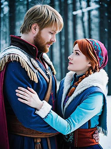 Couple in Frozen Anna and Kristoff Costumes