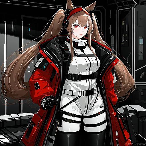 Illustration of Angelina (distinguished visitor) (arknights), arknights in the style of Kobaji