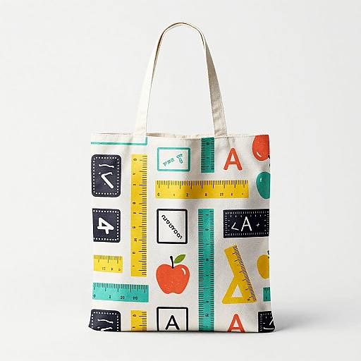 Vibrant Educator-Themed Tote Bag Design