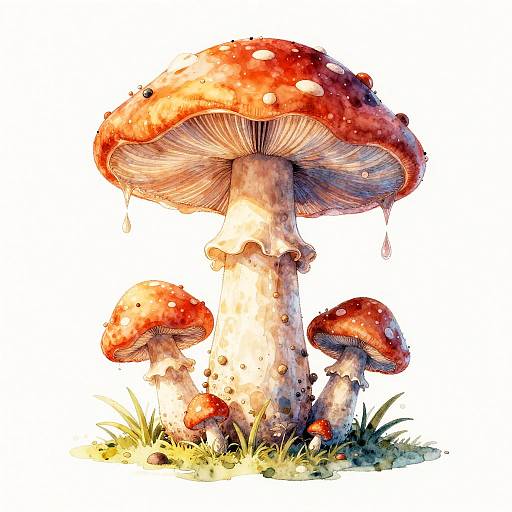 Surreal Dripping Mushroom Artwork