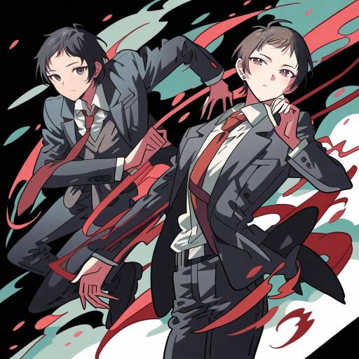 Illustration of Adachi tooru, persona in the style of Meremero