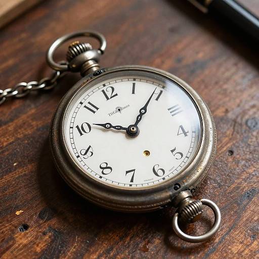 Realistic Graphite Pocket Watch Drawing