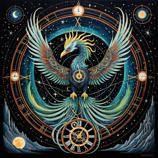 Cosmic Phoenix with Celestial Clockwork