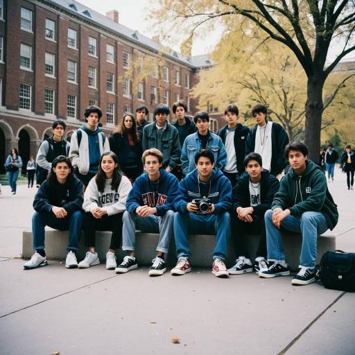 Group of Students Sitting Outdoors on Campus