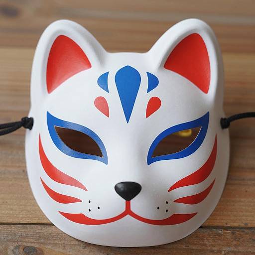 Detailed Japanese Fox Mask Design