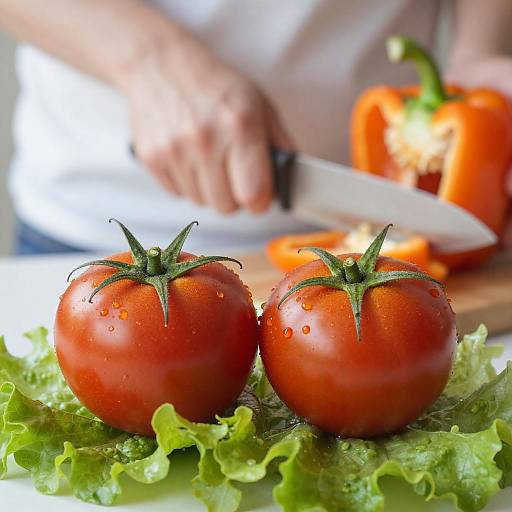 Fresh Produce Close-Up with Chopping Action