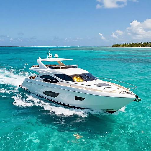 Sleek Luxury Yacht in Tropical Paradise