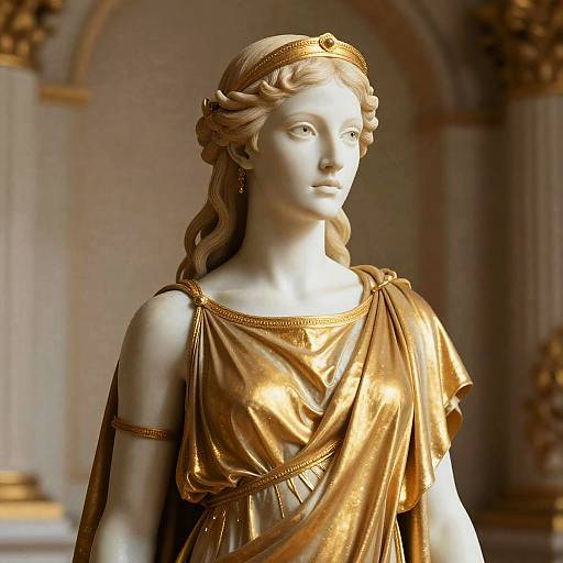 Realistic Female Roman Goddess Alien Portrait