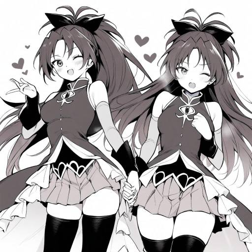 Monochrome Magical Girl with Heart