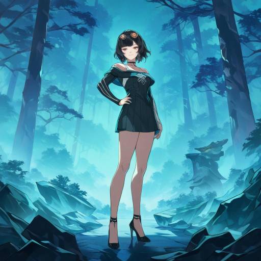 Contemplative Girl in Mystic Forest