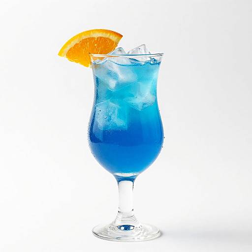Vibrant Blue Cocktail with Orange Slice