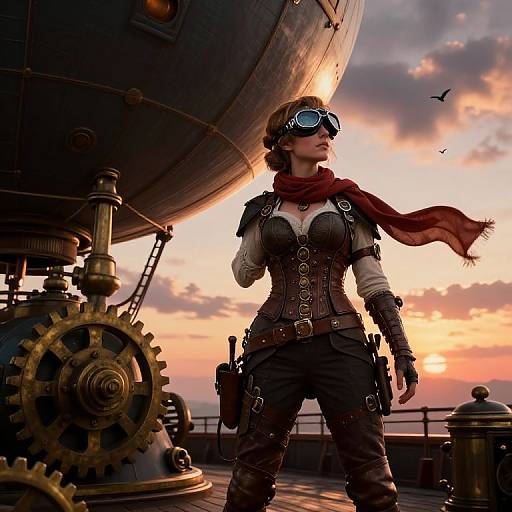 Steampunk Airship Captain Cyndi