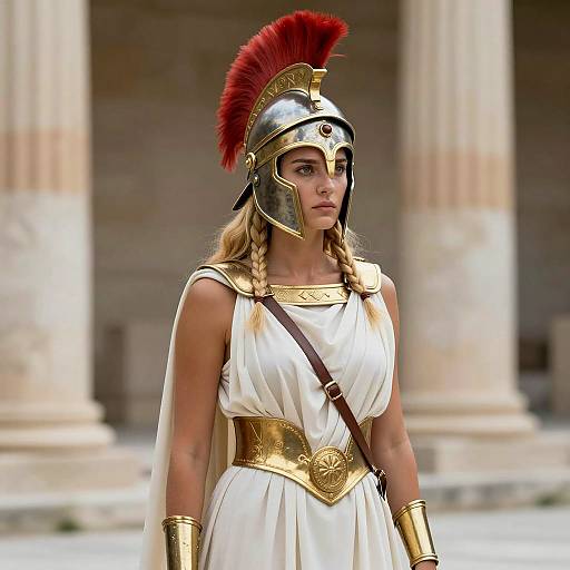 Ancient Greek Warrior Woman in Gladiator Costume