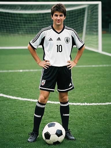 Young Male Soccer Player Standing on Field