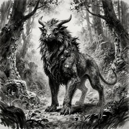 Dynamic Charcoal Sketches of Mythical Creatures
