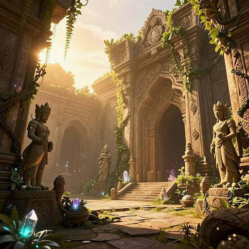 Legendary Ancient Ruins in Sunlight