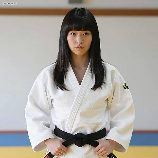 Japanese Woman in Judo Gi Portrait