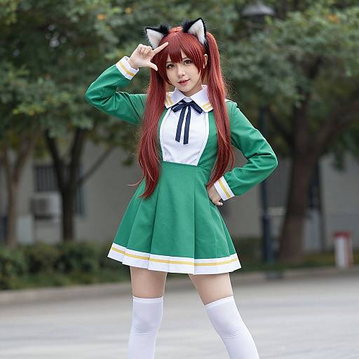 Fantasy School Girl with Cat Ears