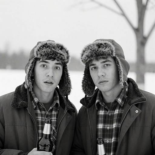 Surprised and Serious in Winter Wear