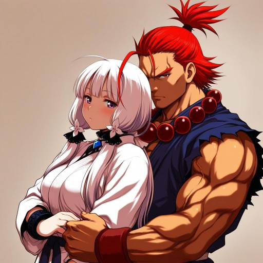 Illustration of Akuma (street fighter), street fighter in the style of Sakaki imasato