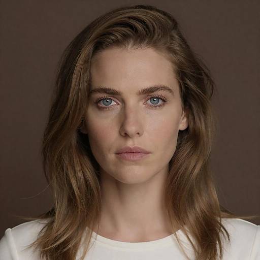 Intense Portrait of a Woman in Brown