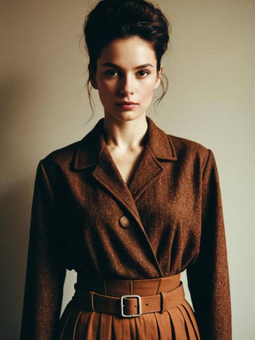 Stylish Woman in Brown Aesthetic Outfit