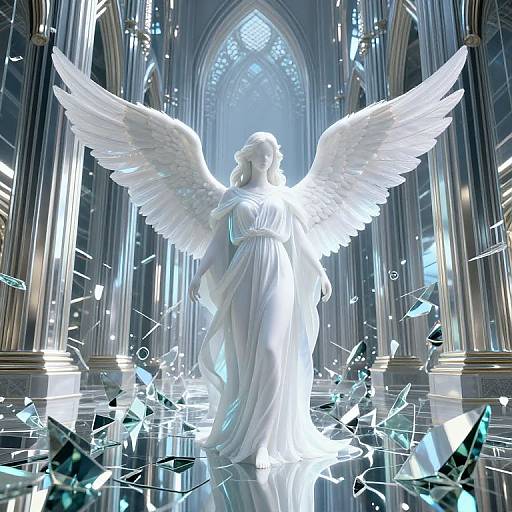 Cyberpunk Cathedral with Ethereal Angels