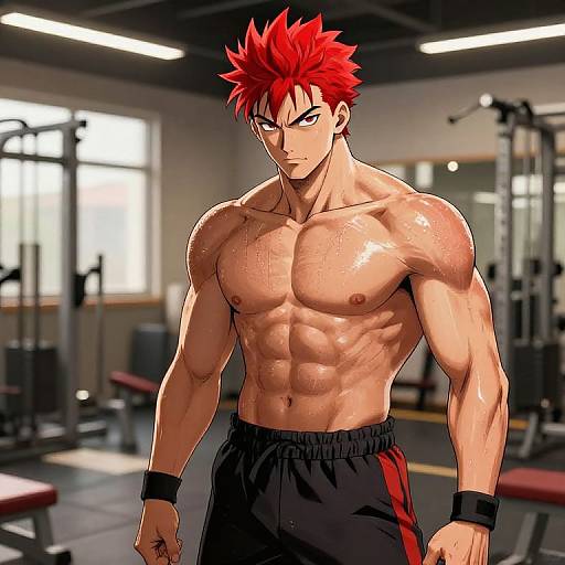 Kirishima Confident Gym Pose