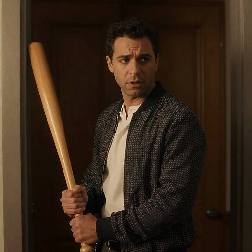 Worried Man in Dimly Lit Doorway