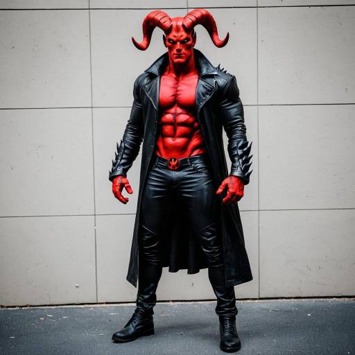 Hellboy Cosplay with Leather Coat