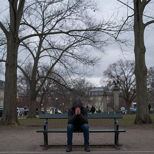 Melancholy Busker in Desolate Park