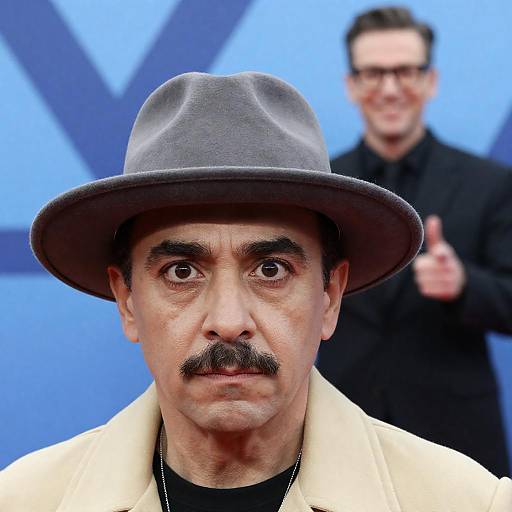 Intense Man with Hat and Mustache