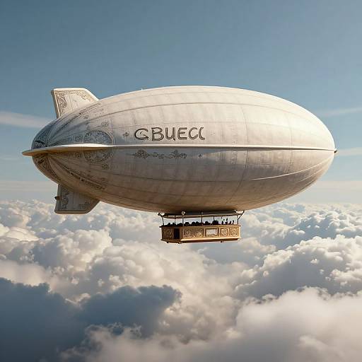 Vintage 3D Dirigible Opera Scene