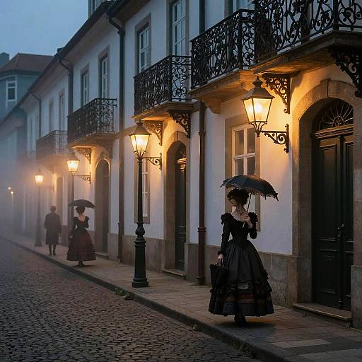 Victorian Dusk Street Scene