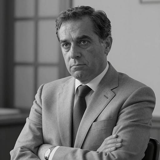 Serious Middle-Aged Man in Suit