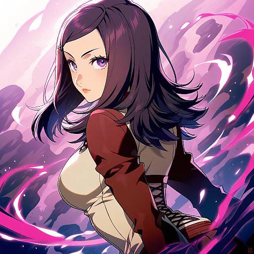 Illustration of Amano maya, persona in the style of Kiri futoshi