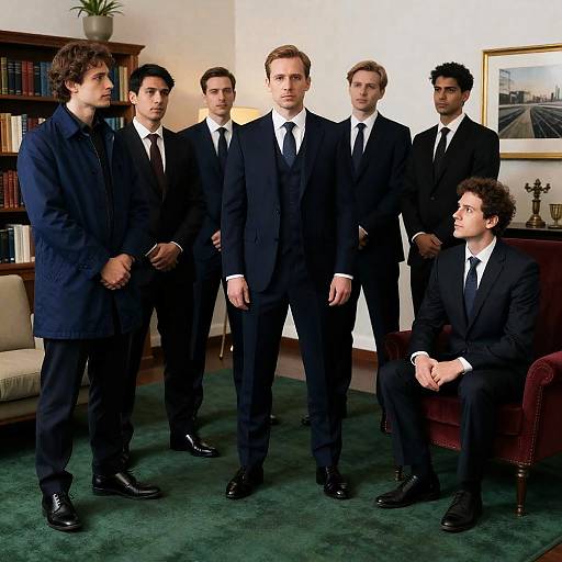 Formal Gathering in a Cozy Living Room