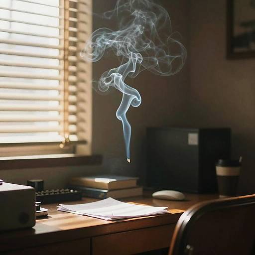 Anime Smoke in Tranquil Sunlit Room
