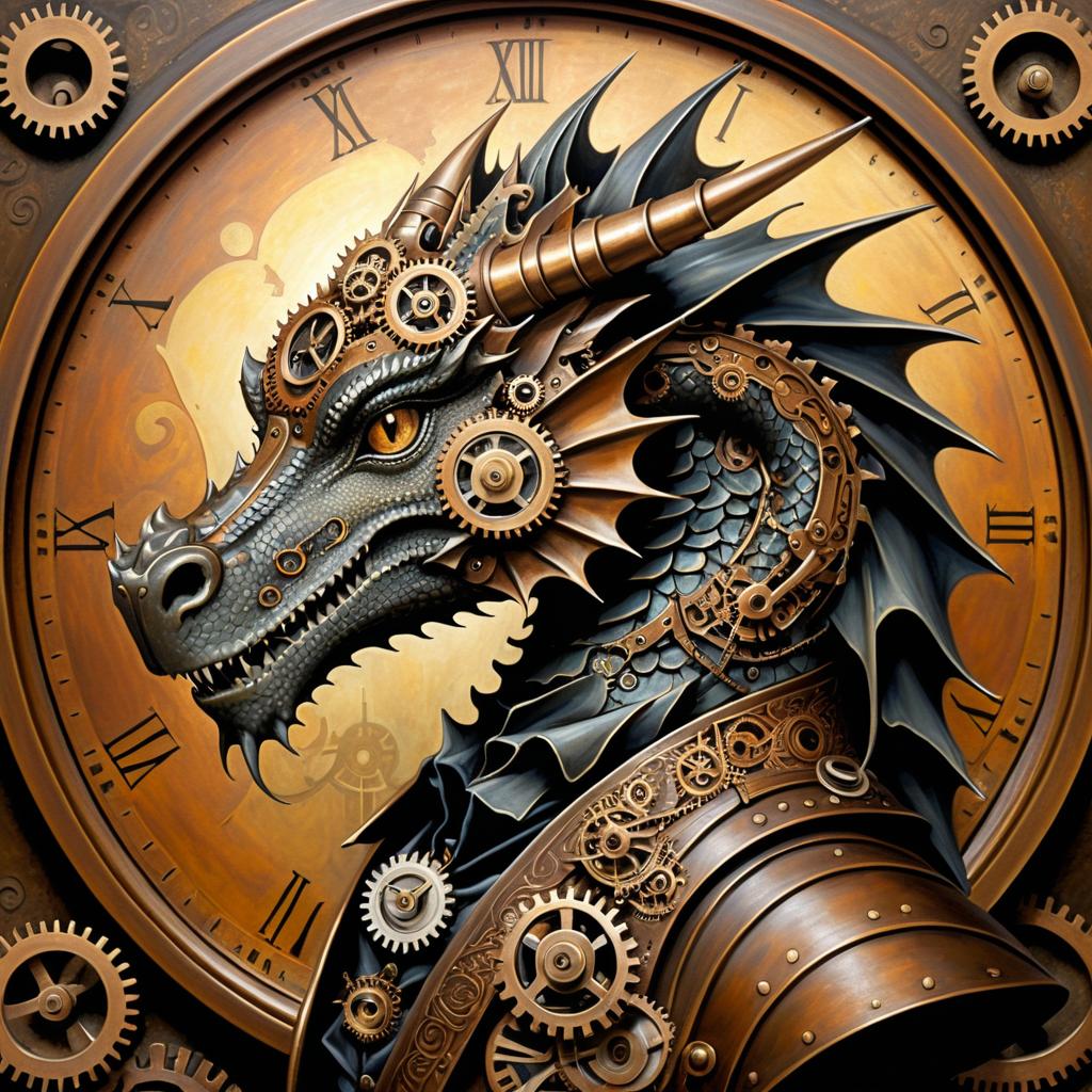 Victorian Steampunk Clockwork Dragon Art