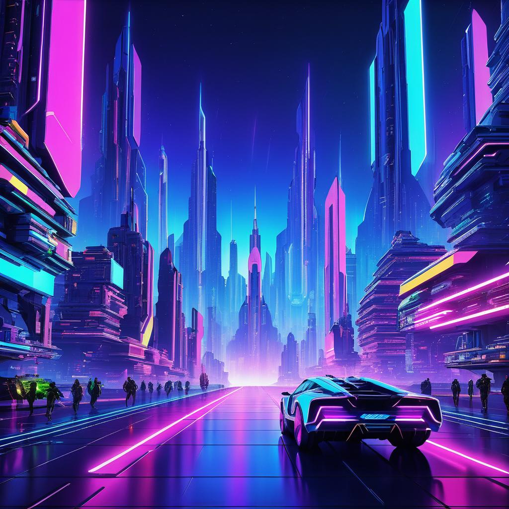 Futuristic Neon City Movie Poster